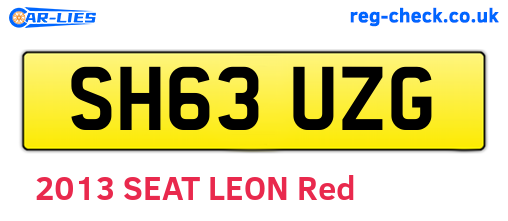 SH63UZG are the vehicle registration plates.