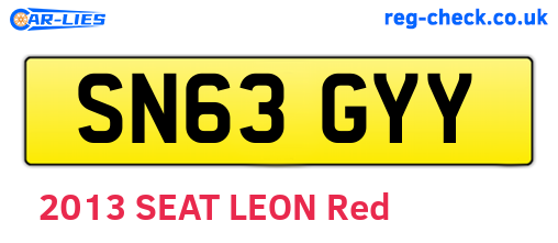 SN63GYY are the vehicle registration plates.