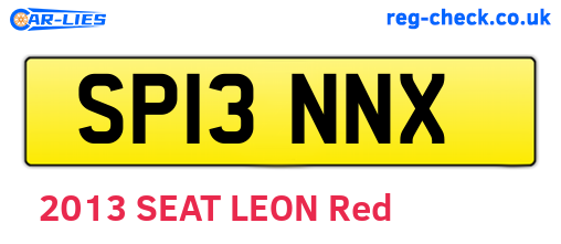 SP13NNX are the vehicle registration plates.