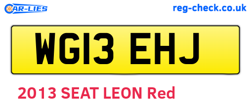 WG13EHJ are the vehicle registration plates.