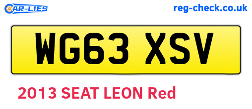 WG63XSV are the vehicle registration plates.