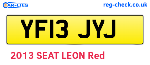 YF13JYJ are the vehicle registration plates.