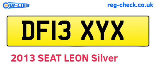DF13XYX are the vehicle registration plates.