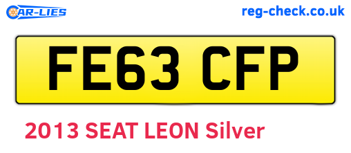 FE63CFP are the vehicle registration plates.