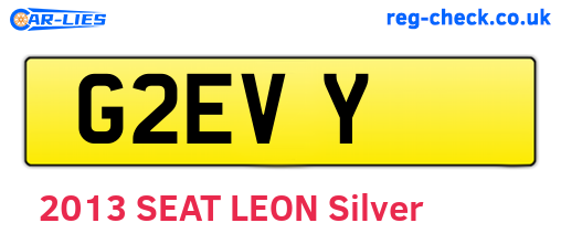 G2EVY are the vehicle registration plates.