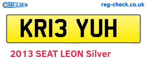 KR13YUH are the vehicle registration plates.