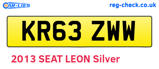 KR63ZWW are the vehicle registration plates.