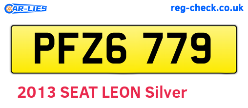 PFZ6779 are the vehicle registration plates.