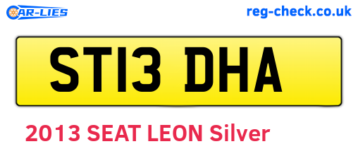 ST13DHA are the vehicle registration plates.