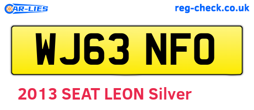 WJ63NFO are the vehicle registration plates.