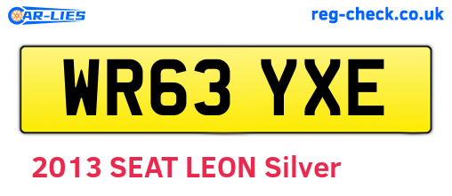 WR63YXE are the vehicle registration plates.