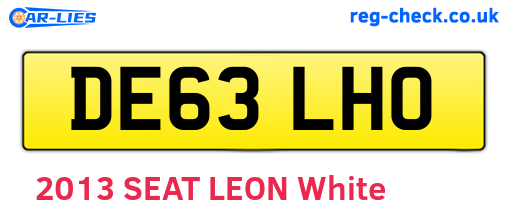 DE63LHO are the vehicle registration plates.
