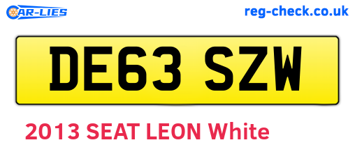 DE63SZW are the vehicle registration plates.
