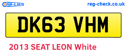 DK63VHM are the vehicle registration plates.