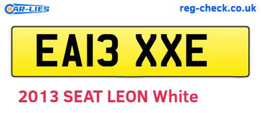 EA13XXE are the vehicle registration plates.