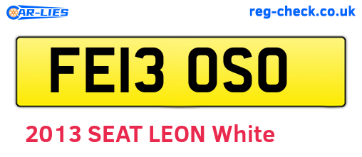 FE13OSO are the vehicle registration plates.