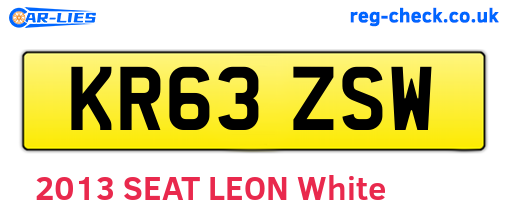 KR63ZSW are the vehicle registration plates.