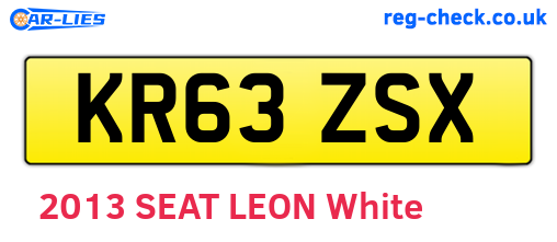 KR63ZSX are the vehicle registration plates.