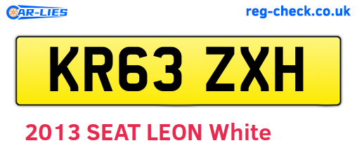 KR63ZXH are the vehicle registration plates.
