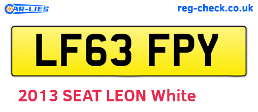 LF63FPY are the vehicle registration plates.