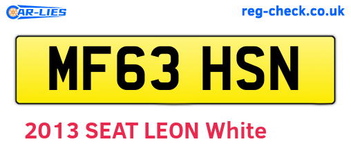 MF63HSN are the vehicle registration plates.