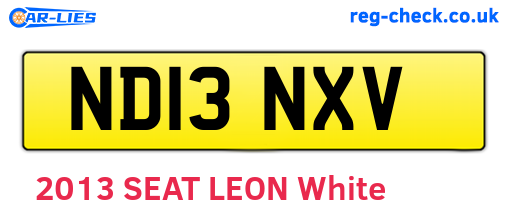 ND13NXV are the vehicle registration plates.