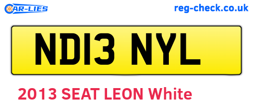 ND13NYL are the vehicle registration plates.