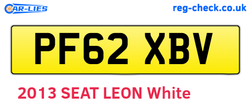 PF62XBV are the vehicle registration plates.