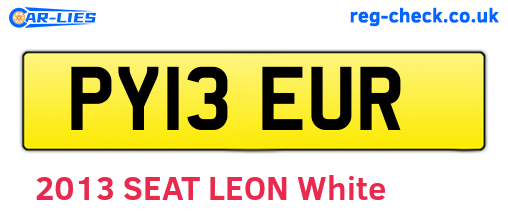 PY13EUR are the vehicle registration plates.