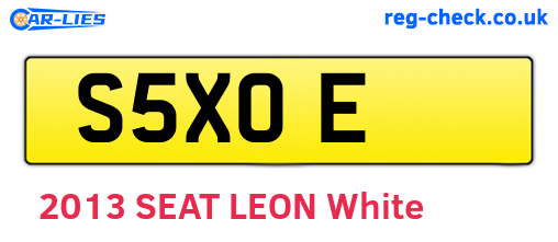S5XOE are the vehicle registration plates.