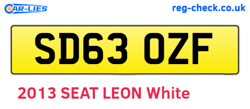 SD63OZF are the vehicle registration plates.