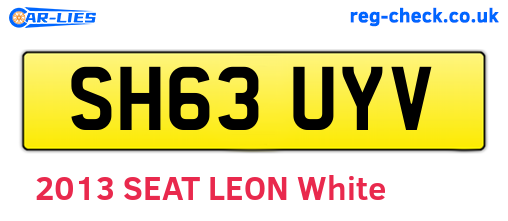SH63UYV are the vehicle registration plates.