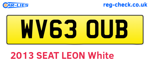 WV63OUB are the vehicle registration plates.