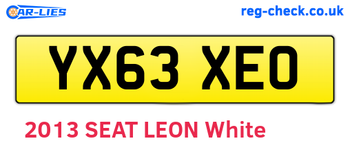 YX63XEO are the vehicle registration plates.