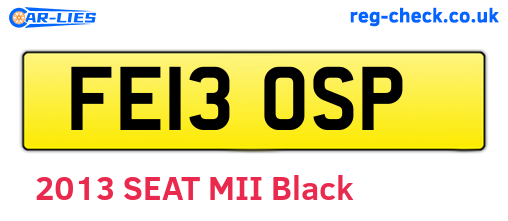 FE13OSP are the vehicle registration plates.