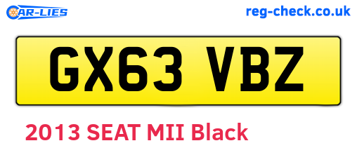 GX63VBZ are the vehicle registration plates.