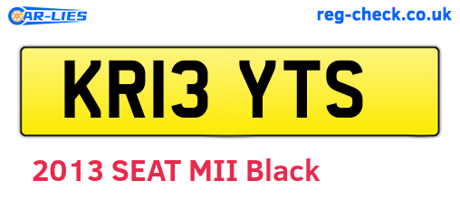 KR13YTS are the vehicle registration plates.