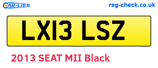 LX13LSZ are the vehicle registration plates.