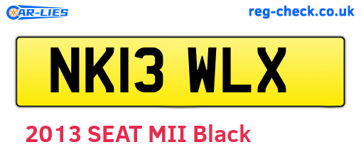 NK13WLX are the vehicle registration plates.
