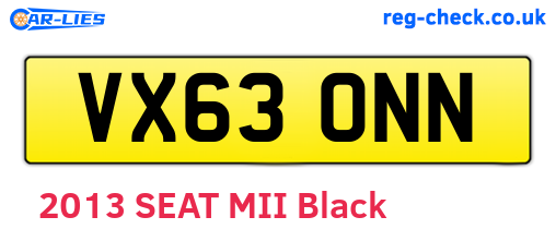 VX63ONN are the vehicle registration plates.