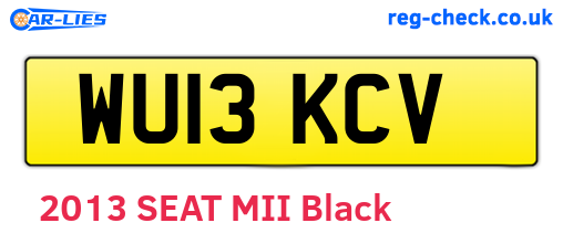 WU13KCV are the vehicle registration plates.