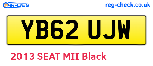 YB62UJW are the vehicle registration plates.