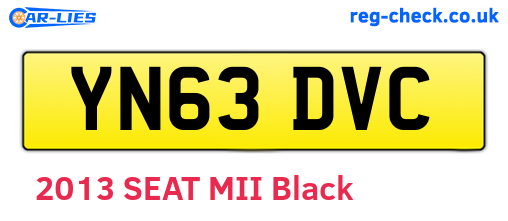 YN63DVC are the vehicle registration plates.