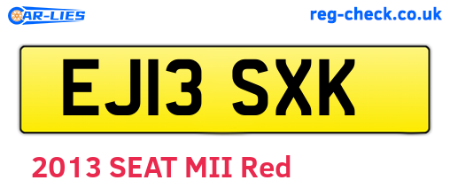 EJ13SXK are the vehicle registration plates.