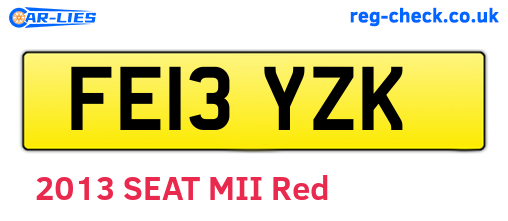 FE13YZK are the vehicle registration plates.