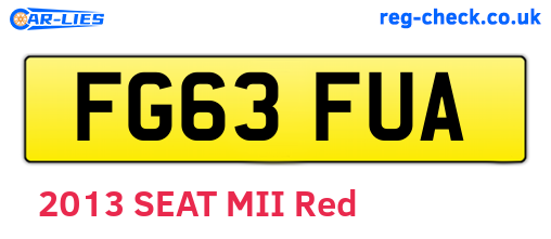 FG63FUA are the vehicle registration plates.