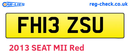 FH13ZSU are the vehicle registration plates.