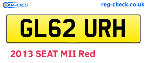GL62URH are the vehicle registration plates.
