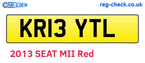 KR13YTL are the vehicle registration plates.