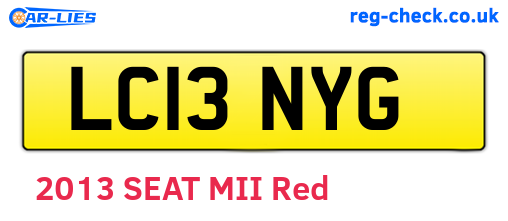 LC13NYG are the vehicle registration plates.
